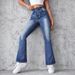 New European And American Embroidered High Waist Washed Fashion Flared Pants Trousers Women's Jeans Women_ecoleips.com