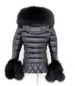 Women's Winter Hooded Down Jacket With Faux Raccoon Fur Trim, Slim Fit, Mid-Length, Warm Thick Polyester Puffer Coat For Cold Weather_ecoleips.com