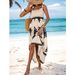 2024 European And American New Fashion Hot-Selling Women's Beach Vacation Style Printed Strapless Dress_ecoleips.com