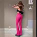 2023 Europea Ad America Cross-Border Sports Casual Yoga Ribbed Workout High Waist Flared Leggigs Log Pats For_ecoleips.com