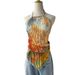 Oil Painting For Women Summer New Style Beach Vacation Hot Girl Halter Neck Strap Tank Short Top Wholesale_ecoleips.com