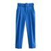 Women's High-Waisted Straight Leg Pants With Belt - Slim Fit Cropped Ankle Pants - Stretchy Polyester Casual Trousers For Daily Wear_ecoleips.com