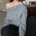 Korean Retro Zipper Knitted Cardigan Off-Shoulder Sweater Coat Greek Aesthetic Atmosphere High-End Slimming_ecoleips.com
