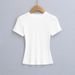 Women's Clothing Hot Girls Sexy Tight Fitting Slim Round Neck Pullover Bottoming Shirt Multi Color Short Sleeved T Shirt Tops For Women_ecoleips.com