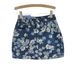 Women's Clothing Blue Printed Denim Skirt For Women, New Summer Style, High Waist, Slimming, Anti Exposure Floral A Line Hip Short Skirt_ecoleips.com