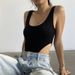 European And American Cross-border 2023 Summer New Women's Clothing Sexy Slim-fit Pure Cotton Ribbed U-neck Tank Top_ecoleips.com