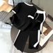 Women's Summer Fashion Color Block Two Piece Set round Neck Short Sleeve Top Loose Sports Pants Casual Print 8002_ecoleips.com