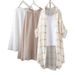 Women's Mid-Length Grid-Print Chiffon Shirt With Sun-Protective Jacket, Thin And Loose-Fitting Long-Sleeved Summer Outfi_ecoleips.com