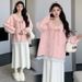 Winter New Korean Fashion Thickened Bow Cardigan 2-Piece Set Maternity Dress_ecoleips.com