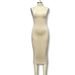 European And American Cross-border 2025 New Women's Fashion Solid Color Sexy Backless Sleeveless Slim-fit Bodycon Slip_ecoleips.com