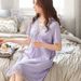 Sexy Chest Pad Lace Mesh Thin Silk Pajamas Loungewear_ecoleips.com