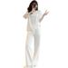 Women's European Style Sportswear Set Summer Lazy Loose Slimming Youthful Short Sleeved Wide Leg Pants Two Piece Fashionable Outfit_ecoleips.com