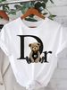 Summer Women's T-Shirt Original Design Fashion Letter Cartoon Bear Printed Women's Casual Crew Neck Short Sleeved Tops_ecoleips.com
