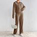 Women's Clothing Casual Loose Trousers Long Sleeved Hooded Sweater Two Piece Set_ecoleips.com