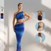 Women's Clothing Collar Sling Women's Clothing Sleeveless Hip Wrapped Waist Revealing Backless Long Skirt Holiday Style_ecoleips.com