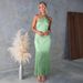 Women's Clothing Summer New Fashion Temperament Solid Color Off Shoulder Tassel Design Tight Hip Dress_ecoleips.com