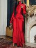 High Neck Belted Wrap Dress – Long Sleeve Bodycon Maxi Dress With Tie Waist (S-XXXL, Black/Red/Blue/Brown, Chic Streetwear For Women)_ecoleips.com