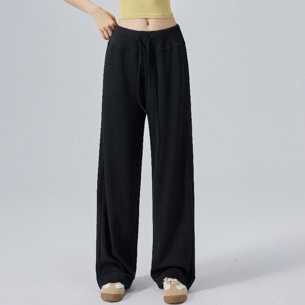 Aria Basics European And American Style Lazy Fit Sports Fitness Yoga Wide Leg Loose Straight Floor-Length Slimming Casual Pants For_ecoleips.com