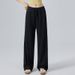 Aria Basics European And American Style Lazy Fit Sports Fitness Yoga Wide Leg Loose Straight Floor-Length Slimming Casual Pants For_ecoleips.com