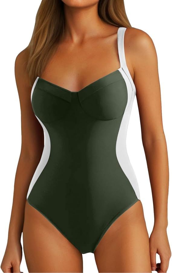 Women's Clothing One Piece Swimsuit Comfort And Confidence In The Water With Underwire Push Up Design Slimming Solid Color Sexy_ecoleips.com