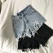Summer New Style Beggar Denim Shorts For Women High Waist Sexy Notched Frayed Wide Leg Slimming Versatile Casual Hot_ecoleips.com