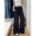 Black For Women' Ummer 2025 New Tyle Plu Ize Fat Mm Traight Caual Pant Wide Leg Looe High Wait Pleated_ecoleips.com
