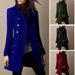 Elegant Wool Blend Trench Coat For Women – Double-Breasted Mid-Length Winter Coat With Notched Lapel, Slim Fit Office Coat_ecoleips.com