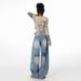 New American-style Washed Wide-leg Casual Banana Pants, Extra-long Loose Curved-cut Jeans For Women_ecoleips.com