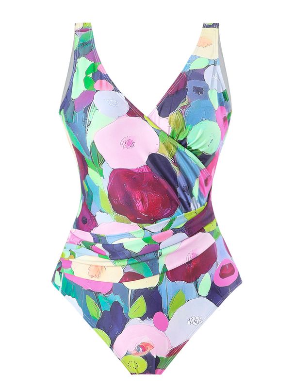 Women's Clothing New Two Piece Swimsuit Cross Cover Belly Print Exposed Backpack Hip Long Skirt Swimsuit Spot_ecoleips.com