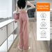 Dirty Pink Wide-leg Jeans For Women, 2026 Spring And Autumn New Style, High-waisted, Straight, Loose, Floor-length Pants_ecoleips.com