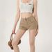 Large Size Spice Girl High Waist Double Button Hip Denim Shorts Women's 2026 Summer New Khaki Skinny Hip Hot Pants_ecoleips.com