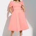 Long Dress Fashion Women's Red Short Sleeve Dress_ecoleips.com