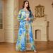 Women's Clothing Middle East Dubai Women's Robe Long Skirt Fashion Printing Splicing Loose Sequin Dress_ecoleips.com