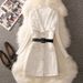 Knit Jumper Dress Set – Tweed Pinafore + Mock Neck Sweater (Black/White, S-2XL)_ecoleips.com
