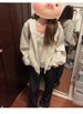 Early Autumn Popular Wear Striped Jacket Women's Autumn Korean Small Short Loose Hooded Sweater Cardigan Thin_ecoleips.com