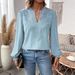 2024 European And American Cross-Border Autumn Winter New Fashion V-Neck Lace Solid Color Long Sleeve Casual_ecoleips.com