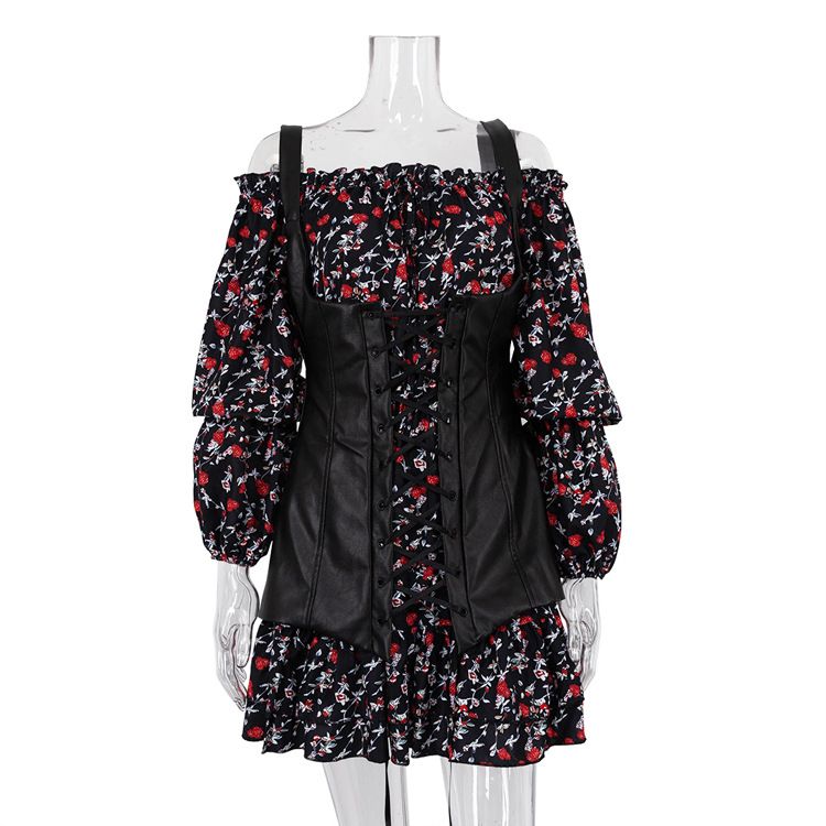 European And American Women's Fashion 2026 Autumn New Product: Stylish Long-sleeve Floral Dress Paired With A Vest,_ecoleips.com
