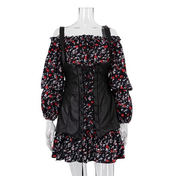 European And American Women's Fashion 2026 Autumn New Product: Stylish Long-sleeve Floral Dress Paired With A Vest,_ecoleips.com