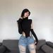 Women's Slim Fit Hooded Bodysuit Dark Color Summer Fashion Streetwear Sleeveless Sexy Top European American Style_ecoleips.com