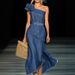 Elegant Strapless Denim Maxi Dress With 3d Floral Appliqués – 45° Bias Cut, Stretch Polyester, Timeless Blue (S-Xxxl)_ecoleips.com