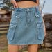 Women's Clothing Summer New Washed Workwear Denim Skirt Skirt_ecoleips.com