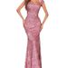 Women's Clothing Middle East Solid Color U Neck Sequined Sling High Waist Evening Dress Fishtail Skirt Long Skirt Dress_ecoleips.com