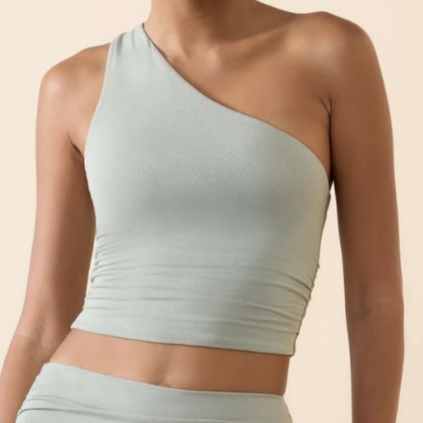 Women's Clothing Off-Shoulder Sports Bra Nude Feel Adjustable Straps Yoga Fitness Vest Top For Running And Fitness Polyester_ecoleips.com