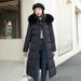 Women's Long Padded Coat With Faux Fur Hooded Winter Jacket Warm Outwear Slim Fit Windproof_ecoleips.com