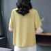 A Stylish, Embroidered Short-Sleeved Cotton-Linen T-Shirt For Women Perfect As Summer Attire; A Loose-Fitting, Casual_ecoleips.com