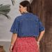 Plus Size Women's Denim Short Jacket Spring Summer Outerwear_ecoleips.com