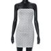 Women's Strapless Geometric Print Bodycon Dress European American Style Spring Summer Cross-Border Sexy Slim Fit Short Dress_ecoleips.com