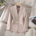 Women's Professional Suit Set Slim Fit Blazer And Pants Office Workwear Stretchy Petite to plus Size Black Red Beige S-4XL_ecoleips.com