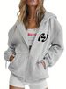 Women's Printed Cardigan Hooded Zip Up Long Sleeve Comfortable Stylish Loose Fitting Outerwear For Autumn Winter_ecoleips.com