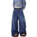 Cross-border European And American Style Women's New Curved Hem Jeans, Embroidered Multi-pocket Cargo Pants, Casual_ecoleips.com